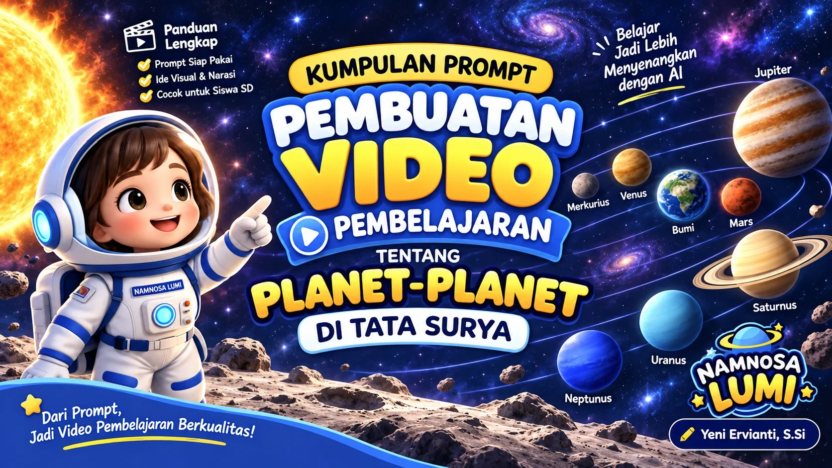 Belajar Membuat Video Pembelajaran — Bagian 1: Prompt Pembuatan Video Pembelajaran - Planet Merkurius